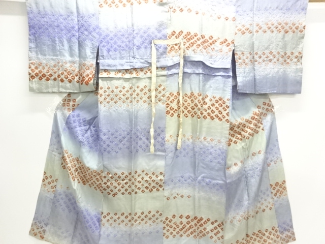 アンティーク　絞り横段模様長襦袢